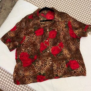 Vintage Leopard Sheer Top
